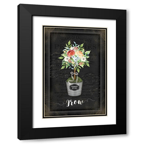 Floral Topiary IV Black Modern Wood Framed Art Print with Double Matting by Pugh, Jennifer