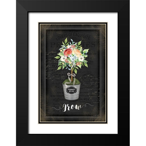 Floral Topiary IV Black Modern Wood Framed Art Print with Double Matting by Pugh, Jennifer