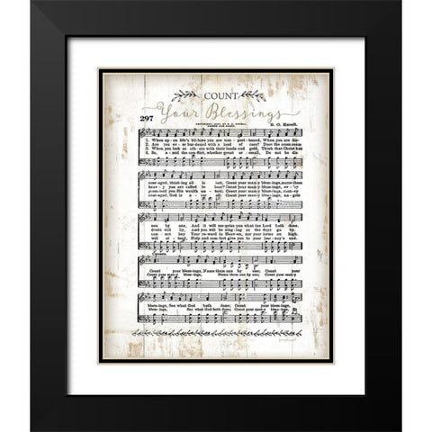 Count Your Blessings Black Modern Wood Framed Art Print with Double Matting by Pugh, Jennifer