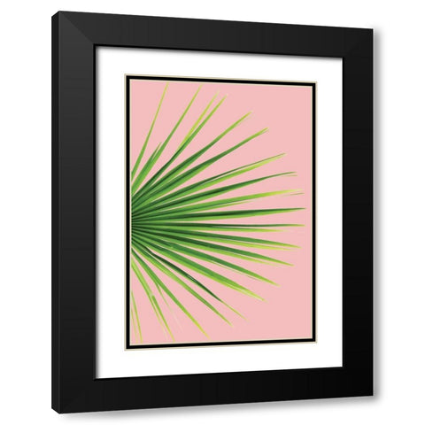 Pink Palm III Black Modern Wood Framed Art Print with Double Matting by Pugh, Jennifer