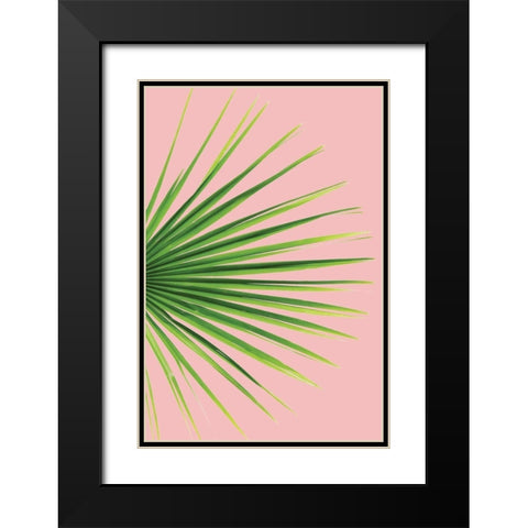 Pink Palm III Black Modern Wood Framed Art Print with Double Matting by Pugh, Jennifer