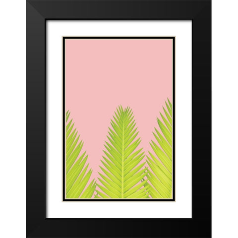 Pink Palm IV Black Modern Wood Framed Art Print with Double Matting by Pugh, Jennifer