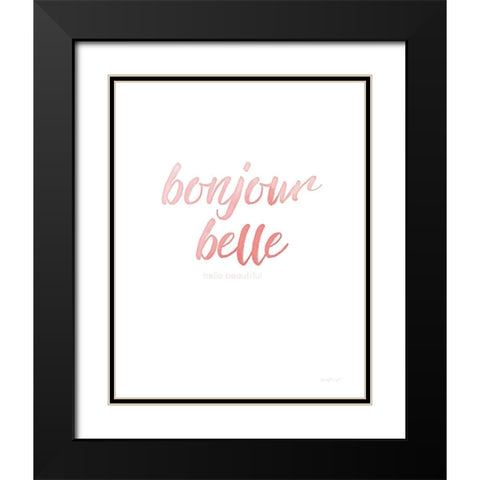 Bonjour Belle Black Modern Wood Framed Art Print with Double Matting by Pugh, Jennifer