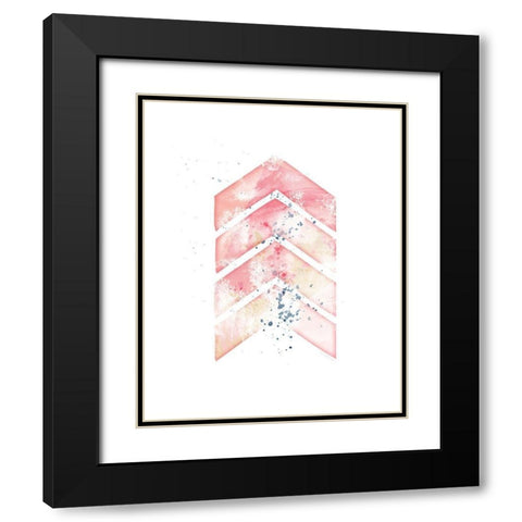 Pink Geometric Arrow Black Modern Wood Framed Art Print with Double Matting by Pugh, Jennifer