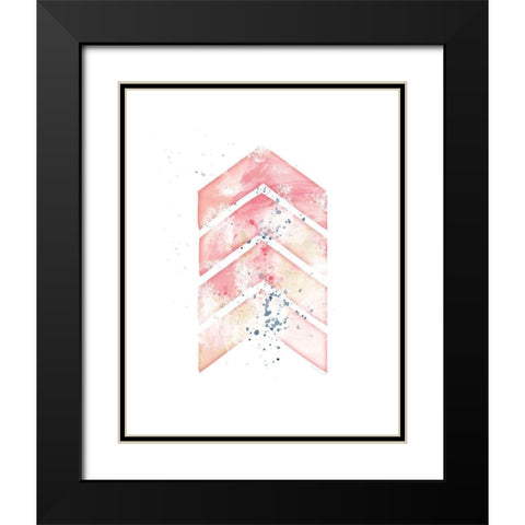 Pink Geometric Arrow Black Modern Wood Framed Art Print with Double Matting by Pugh, Jennifer