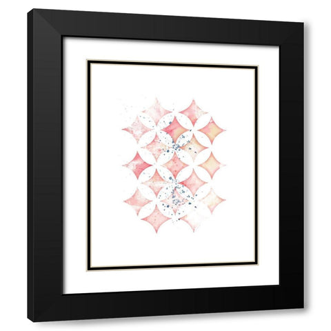 Pink Geometric Diamonds Black Modern Wood Framed Art Print with Double Matting by Pugh, Jennifer