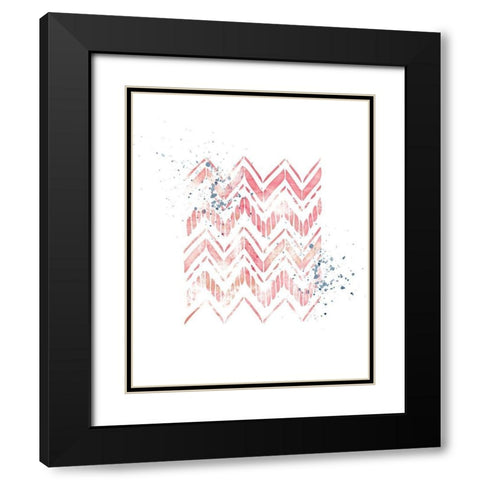 Pink Geometric Zig Zag Black Modern Wood Framed Art Print with Double Matting by Pugh, Jennifer