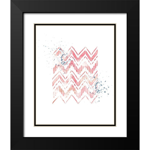 Pink Geometric Zig Zag Black Modern Wood Framed Art Print with Double Matting by Pugh, Jennifer