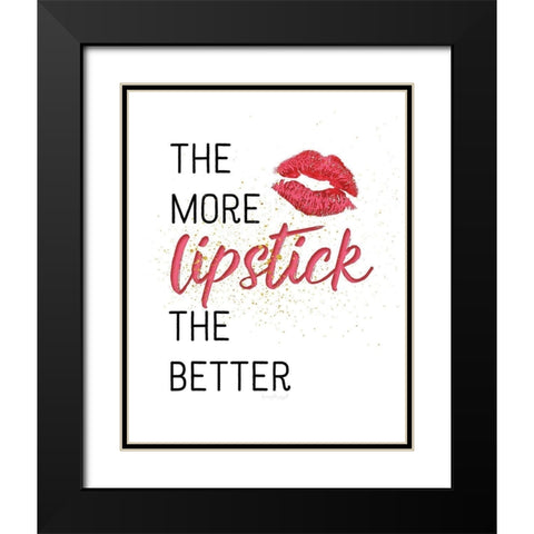 The More Lipsitck, The Better Black Modern Wood Framed Art Print with Double Matting by Pugh, Jennifer