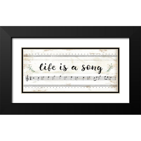 Life is a Song Black Modern Wood Framed Art Print with Double Matting by Pugh, Jennifer