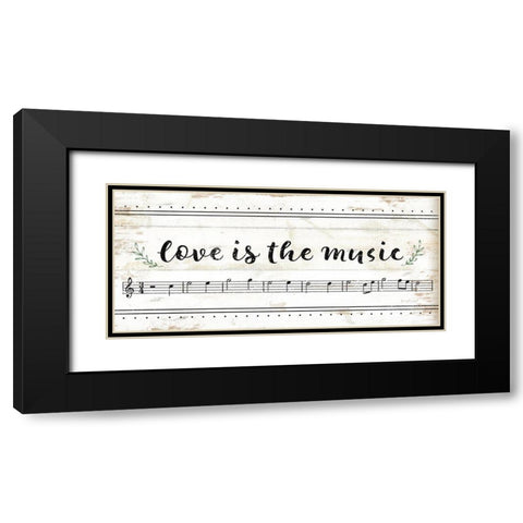 Love is the Music Black Modern Wood Framed Art Print with Double Matting by Pugh, Jennifer