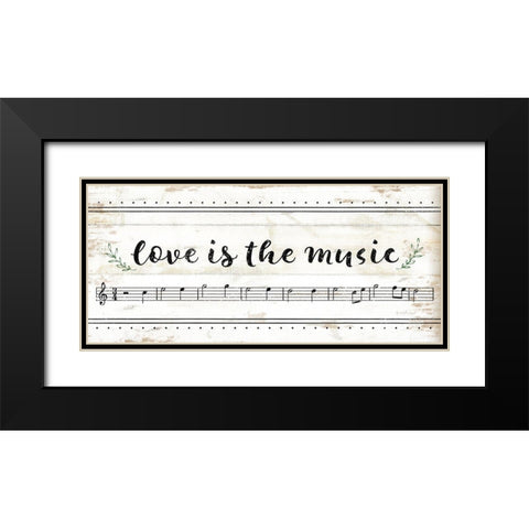 Love is the Music Black Modern Wood Framed Art Print with Double Matting by Pugh, Jennifer