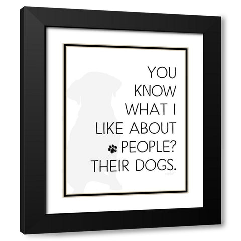 What I Like About People Black Modern Wood Framed Art Print with Double Matting by Pugh, Jennifer