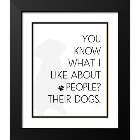 What I Like About People Black Modern Wood Framed Art Print with Double Matting by Pugh, Jennifer