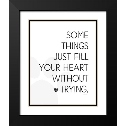 Fill Your Heart Black Modern Wood Framed Art Print with Double Matting by Pugh, Jennifer