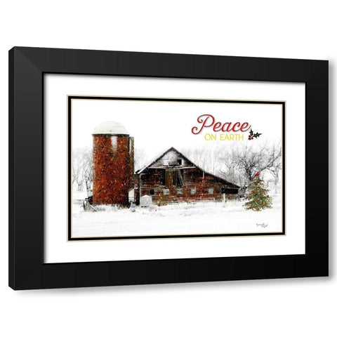 Peace on Earth Barn Black Modern Wood Framed Art Print with Double Matting by Pugh, Jennifer