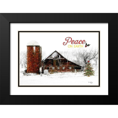 Peace on Earth Barn Black Modern Wood Framed Art Print with Double Matting by Pugh, Jennifer