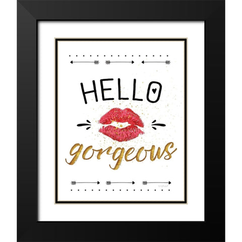 Hello Gorgeous Black Modern Wood Framed Art Print with Double Matting by Pugh, Jennifer