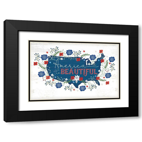 America the Beautiful Black Modern Wood Framed Art Print with Double Matting by Pugh, Jennifer