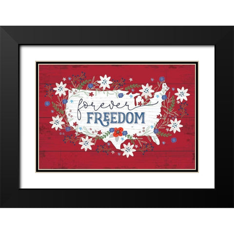 Forever Freedom Black Modern Wood Framed Art Print with Double Matting by Pugh, Jennifer