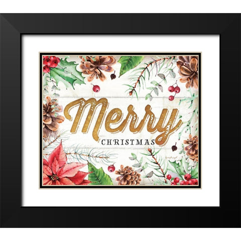 Merry Black Modern Wood Framed Art Print with Double Matting by Pugh, Jennifer