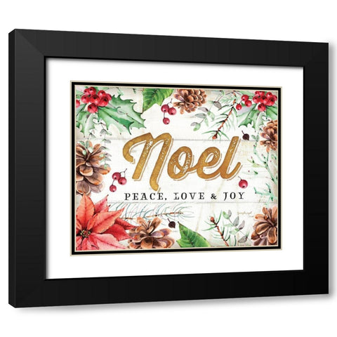 Noel Black Modern Wood Framed Art Print with Double Matting by Pugh, Jennifer