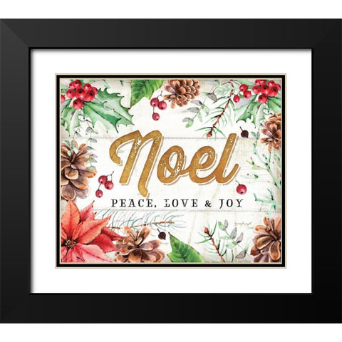 Noel Black Modern Wood Framed Art Print with Double Matting by Pugh, Jennifer