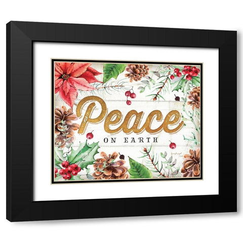 Peace Black Modern Wood Framed Art Print with Double Matting by Pugh, Jennifer