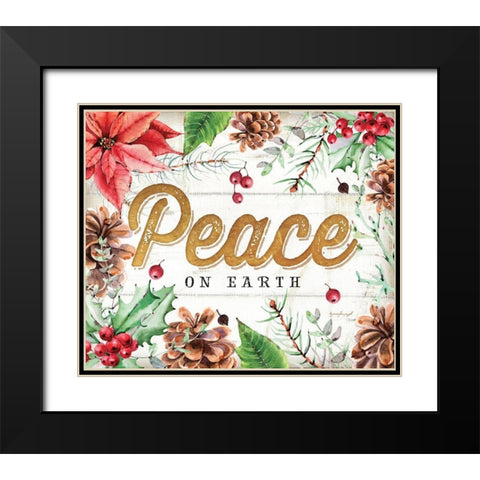 Peace Black Modern Wood Framed Art Print with Double Matting by Pugh, Jennifer