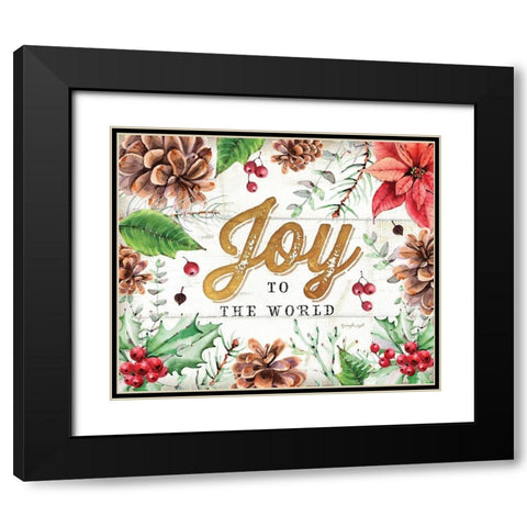 Joy Black Modern Wood Framed Art Print with Double Matting by Pugh, Jennifer