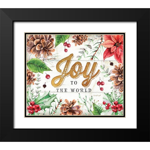 Joy Black Modern Wood Framed Art Print with Double Matting by Pugh, Jennifer