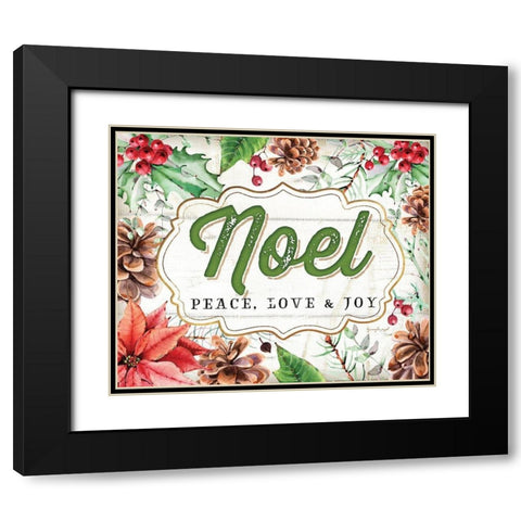 Noel Black Modern Wood Framed Art Print with Double Matting by Pugh, Jennifer