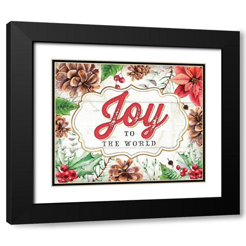 Joy Black Modern Wood Framed Art Print with Double Matting by Pugh, Jennifer