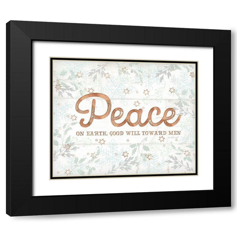 Peace Black Modern Wood Framed Art Print with Double Matting by Pugh, Jennifer