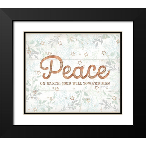 Peace Black Modern Wood Framed Art Print with Double Matting by Pugh, Jennifer