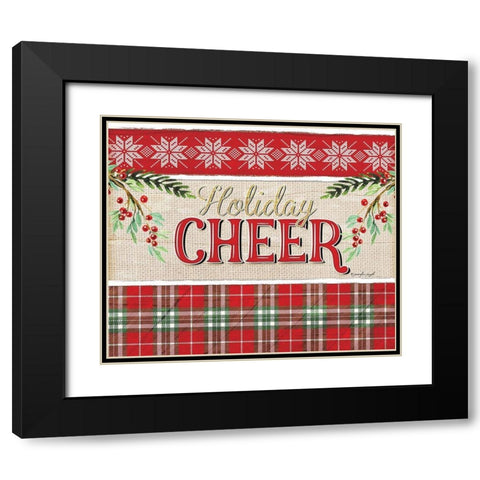 Holiday Cheer Black Modern Wood Framed Art Print with Double Matting by Pugh, Jennifer