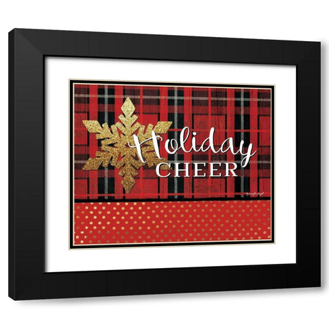 Holiday Cheer Black Modern Wood Framed Art Print with Double Matting by Pugh, Jennifer