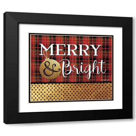 Merry and Bright Black Modern Wood Framed Art Print with Double Matting by Pugh, Jennifer