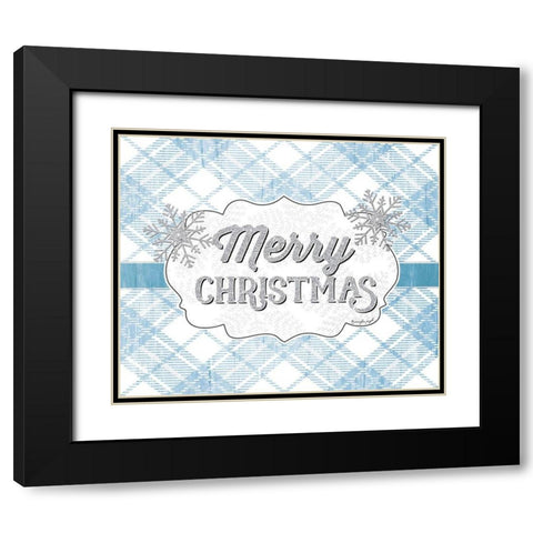 Merry Christmas Black Modern Wood Framed Art Print with Double Matting by Pugh, Jennifer