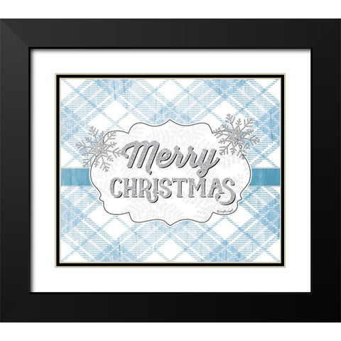 Merry Christmas Black Modern Wood Framed Art Print with Double Matting by Pugh, Jennifer