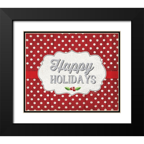 Happy Holidays Black Modern Wood Framed Art Print with Double Matting by Pugh, Jennifer