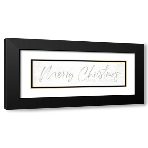 Merry Christmas Black Modern Wood Framed Art Print with Double Matting by Pugh, Jennifer