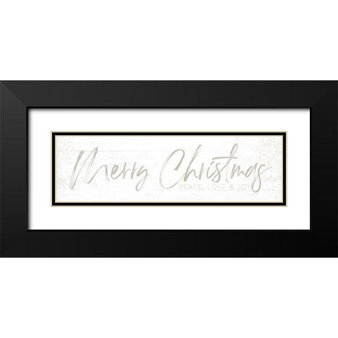 Merry Christmas Black Modern Wood Framed Art Print with Double Matting by Pugh, Jennifer