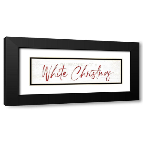 White Christmas - Red Black Modern Wood Framed Art Print with Double Matting by Pugh, Jennifer