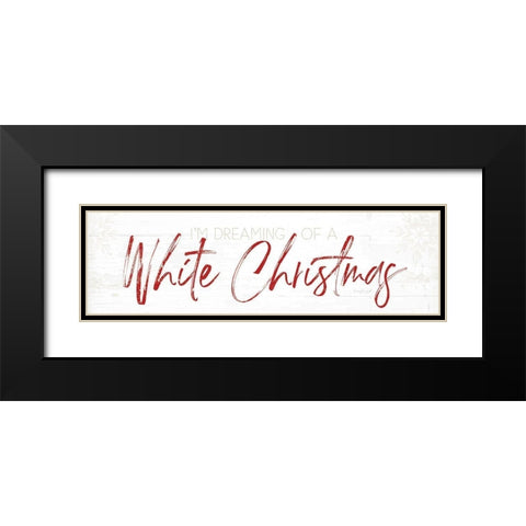 White Christmas - Red Black Modern Wood Framed Art Print with Double Matting by Pugh, Jennifer