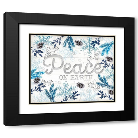 Peace Black Modern Wood Framed Art Print with Double Matting by Pugh, Jennifer