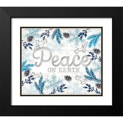 Peace Black Modern Wood Framed Art Print with Double Matting by Pugh, Jennifer