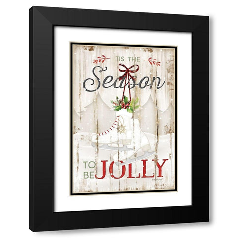 Tis the Season Black Modern Wood Framed Art Print with Double Matting by Pugh, Jennifer