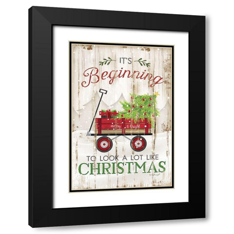 Its Beginning to Look A Lot Like Black Modern Wood Framed Art Print with Double Matting by Pugh, Jennifer