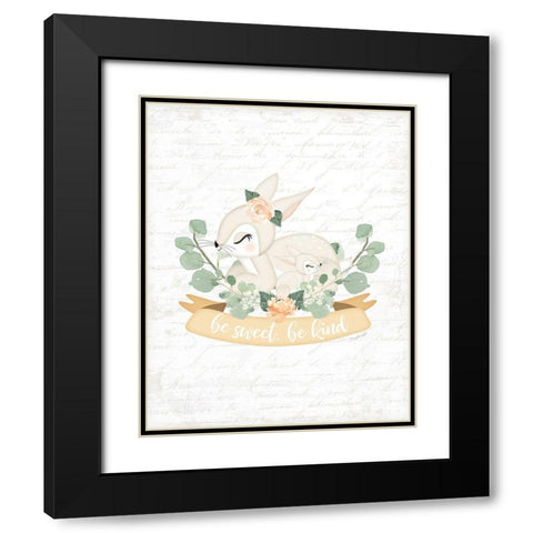 Sweet Little Bunny Black Modern Wood Framed Art Print with Double Matting by Pugh, Jennifer